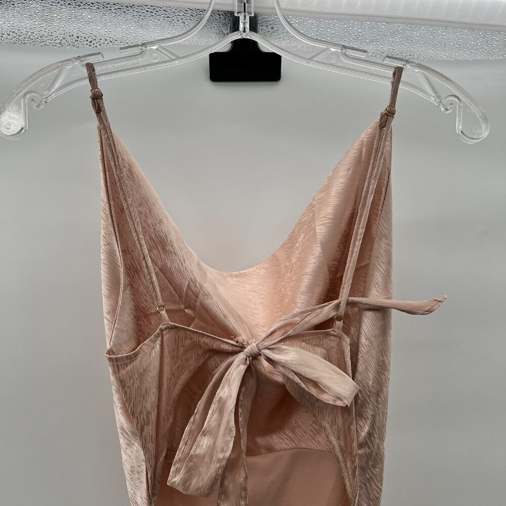 American Threads Women's Cowl Neck Slip Dress Blush Size Small Cut Out Back - Picture 6 of 9